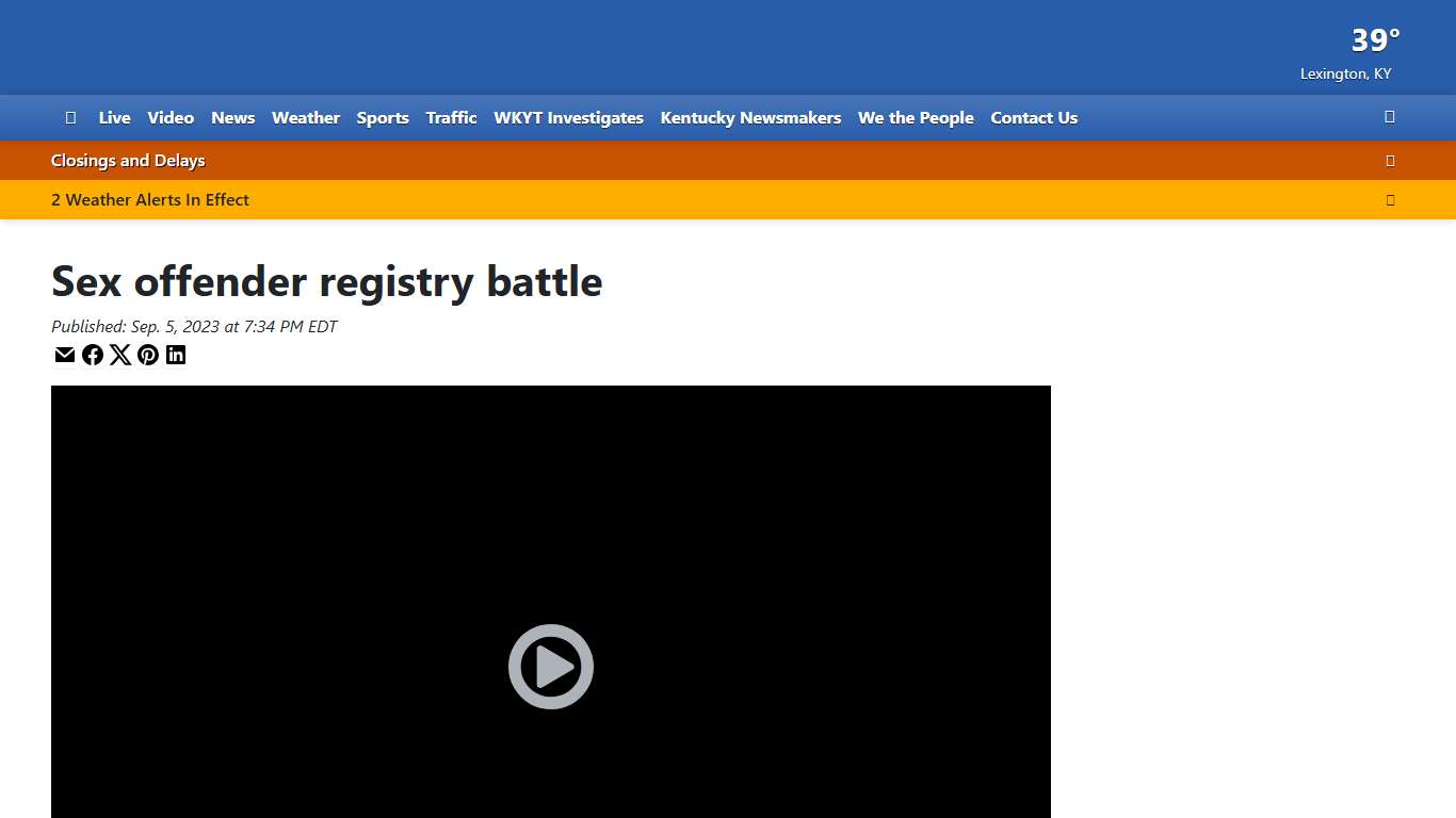 Sex offender registry battle