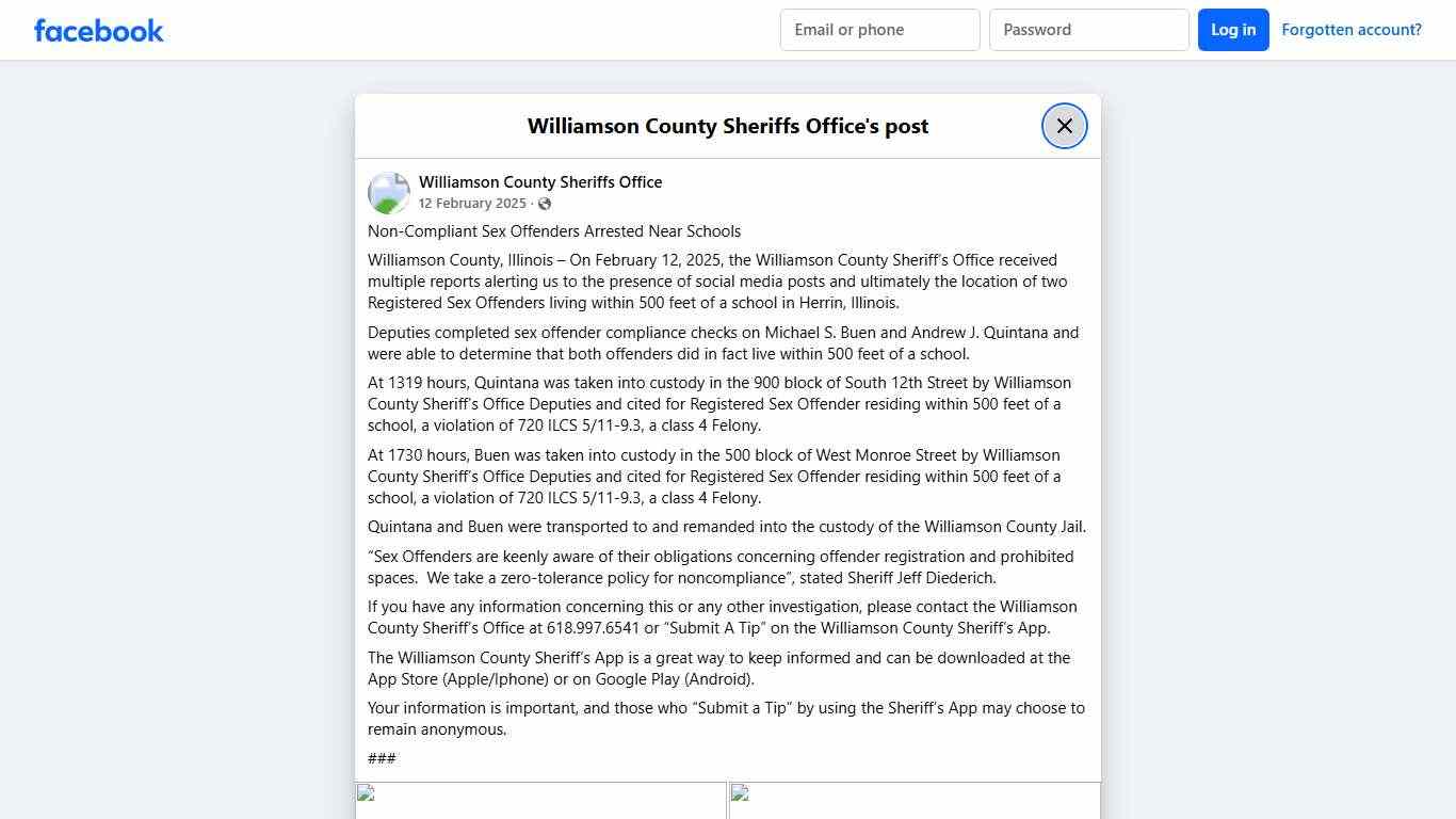 Non-Compliant Sex... - Williamson County Sheriffs Office | Facebook